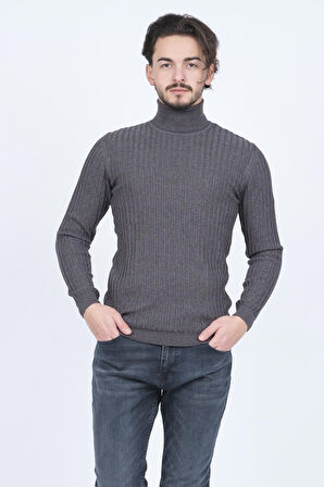 Raymons Erkek Fitilli Tam Balıkçı Triko Yün Kazak 67822887 Antrasit