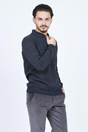 Raymons Erkek Desenli Polo Yaka Triko Sweat 6782252 Haki