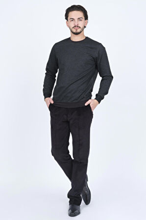 Raymons Erkek Desenli Bisiklet Yaka Triko Sweat 6782270 Siyah