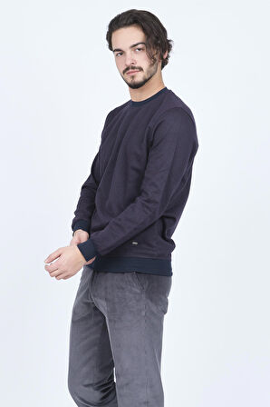 Raymons Erkek Desenli Bisiklet Yaka Triko Sweat 6782270 Bordo