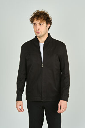 Lucas Erkek Dik Yaka Fermuar Kapamalı Pamuklu Mont 2673 Siyah