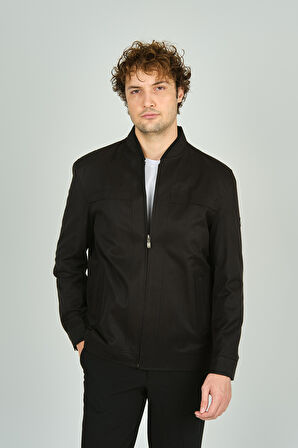 Lucas Erkek Dik Yaka Fermuar Kapamalı Pamuklu Mont 2673 Siyah