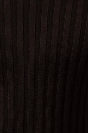 Ateş Triko Erkek Balıkçı Yaka Slim Fit Fitilli Triko Kazak 6091288 Siyah