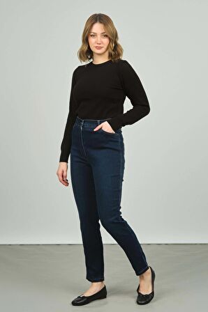 Buket Kadın Yüksek Bel Kot Pantolon 1500 Lacivert