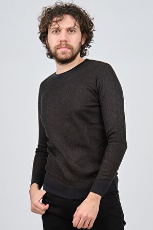 Çizgi Triko Erkek Bisiklet Yaka Slim Fit Desenli Kazak 42554255 Lacivert