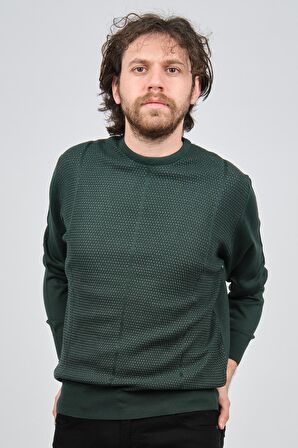 Pave Erkek Bisiklet Yaka Desenli Yün Kazak 4537063 Yeşil