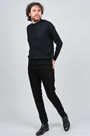 Pave Erkek Bisiklet Yaka Desenli Yün Kazak 4537063 Laci-Yeşil