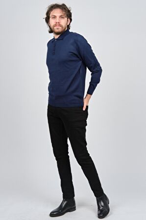 Pave Erkek Polo Yaka Yün Kazak 4538004 Saks