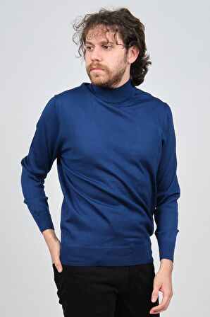 Pave Erkek Yarım Balıkçı Yaka Yün Kazak 4536000 Açık Lacivert