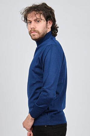 Pave Erkek Yarım Balıkçı Yaka Yün Kazak 4536000 Açık Lacivert