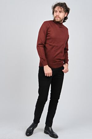 Pave Erkek Yarım Balıkçı Yaka Yün Kazak 4536000 Tarçın