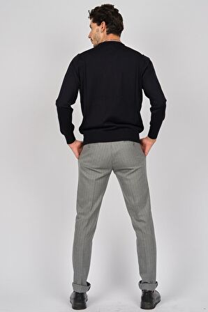 Pave Erkek Bisiklet Yaka Yün Kazak 4536063 Lacivert