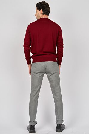 Pave Erkek Bisiklet Yaka Yün Kazak 4536063 Bordo