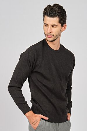 Pave Erkek Bisiklet Yaka Yün Kazak 4538103 Füme