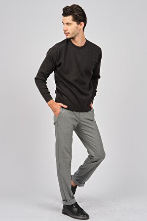 Pave Erkek Bisiklet Yaka Yün Kazak 4538103 Füme