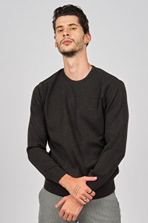 Pave Erkek Bisiklet Yaka Yün Kazak 4538103 Füme