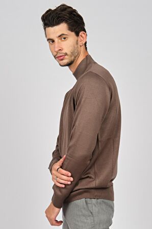 Pave Erkek Yarım Balıkçı Yaka Yün Kazak 4530014 Vizon