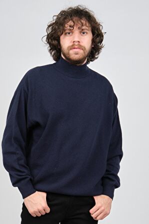 Ida Erkek Lambswool Yarım Balıkçı Kazak 0593161 Lacivert