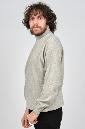 Ida Erkek Lambswool Yarım Balıkçı Kazak 0593161 Gri