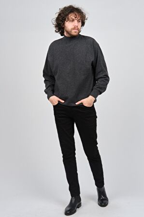 Ida Erkek Lambswool Yarım Balıkçı Kazak 0593161 Antrasit