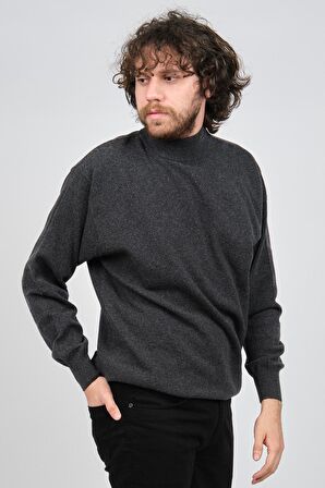 Ida Erkek Lambswool Yarım Balıkçı Kazak 0593161 Antrasit