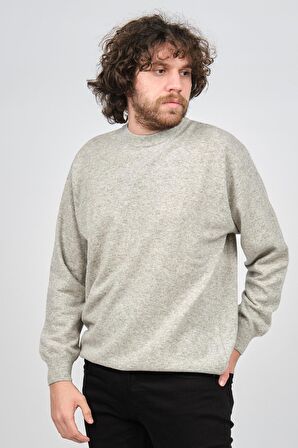 Ida Erkek Lambswool Bisiklet Yaka Kazak 0593154 Gri