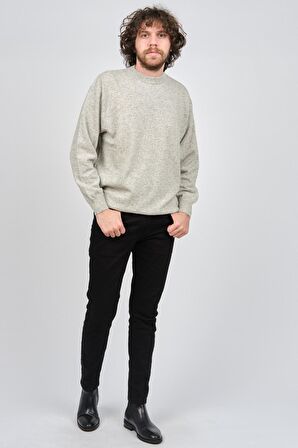 Ida Erkek Lambswool Bisiklet Yaka Kazak 0593154 Gri