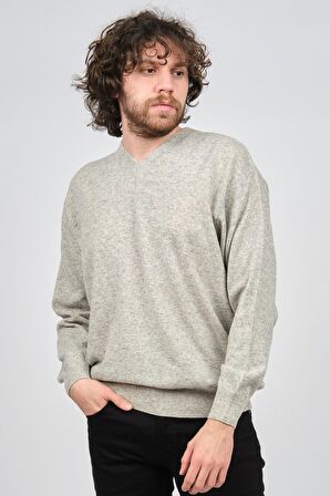 Ida Erkek Lambswool V Yaka Kazak 0593130 Gri