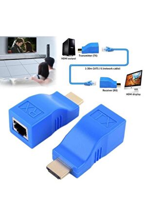 HDMI Extender 4K 3D RJ45 Cat6 ile 30M HDMI Uzatıcı