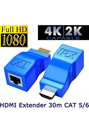 HDMI Extender 4K 3D RJ45 Cat6 ile 30M HDMI Uzatıcı