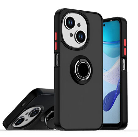 Gpack Tecno Spark Go 1 uyumlu Kılıf Montreal Yüzüklü Mıknatıslı Kamera Korumalı Silikon