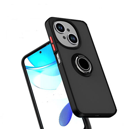 Gpack Tecno Spark Go 1 uyumlu Kılıf Montreal Yüzüklü Mıknatıslı Kamera Korumalı Silikon