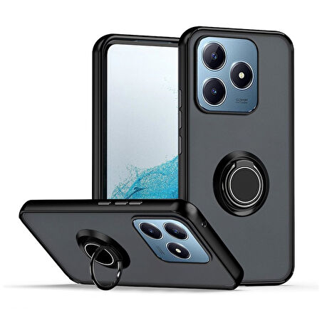 Gpack Realme C61 uyumlu Kılıf Montreal Yüzüklü Mıknatıslı Kamera Korumalı Silikon