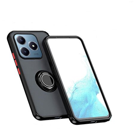 Gpack Realme C61 uyumlu Kılıf Montreal Yüzüklü Mıknatıslı Kamera Korumalı Silikon