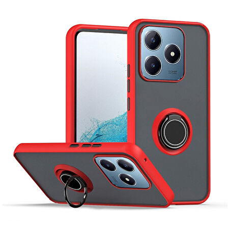 Gpack Realme C61 uyumlu Kılıf Montreal Yüzüklü Mıknatıslı Kamera Korumalı Silikon