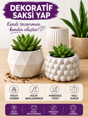 EMİN TÜRKOĞLU Kartonpiyer Alçısı 3 Kg – Hobi ve Dekoratif Tasarımlar İçin-ÖZEL KATKILI-ÇABUK DONAN-POŞETLENİP GÖNDERİLİR!
