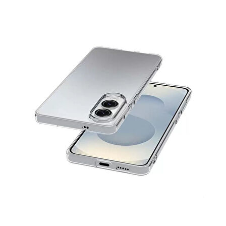 Gpack Samsung Galaxy S25 Edge uyumlu Kılıf Süper Silikon Kamera Korumalı Şeffaf
