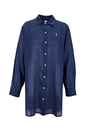Polo Ralph Lauren Standart Gömlek Yaka Düz Lacivert Kadın Gömlek 21564377