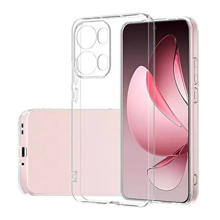 Gpack Oppo Reno 13 Pro uyumlu Kılıf Süper Silikon Kamera Korumalı Şeffaf