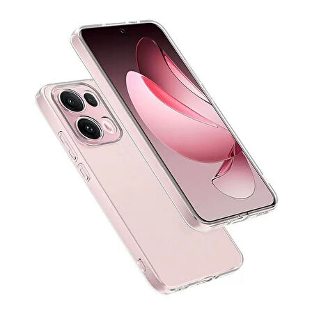Gpack Oppo Reno 13 Pro uyumlu Kılıf Süper Silikon Kamera Korumalı Şeffaf