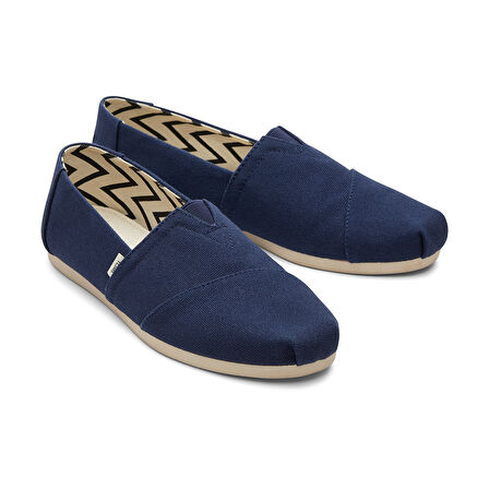 Kadın Espadril / Keten 10017712 Toms ALPARGATA Recycled Cotton Canvas Navy