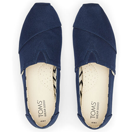 Kadın Espadril / Keten 10017712 Toms ALPARGATA Recycled Cotton Canvas Navy