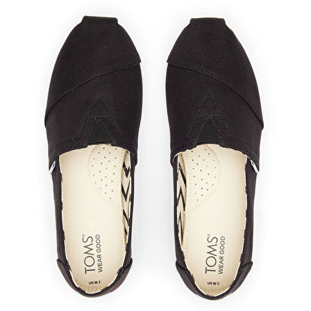 Kadın Espadril / Keten 10017732 Toms ALPARGATA  Recycled Cotton Canvas Black