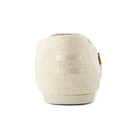 Kadın Espadril / Keten 10020656 Toms ALPARGATA Undyed Metallic Linen Stripe Natural