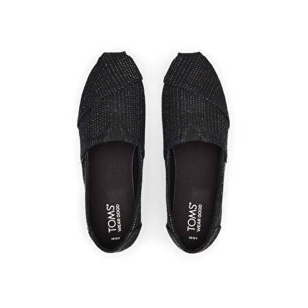 Kadın Espadril / Keten 10020656 10020665 Toms Alpargata Classic Metallic Linen Stripe