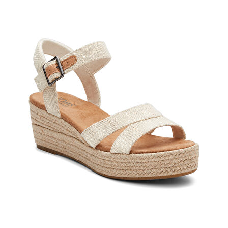 Kadın Sandalet 10020758 Toms AUDREY Wedge Sandal Metallic Natural