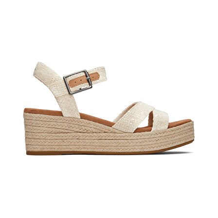 Kadın Sandalet 10020758 Toms AUDREY Wedge Sandal Metallic Natural