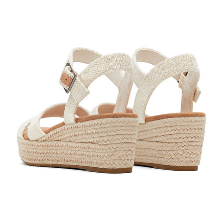 Kadın Sandalet 10020758 Toms AUDREY Wedge Sandal Metallic Natural