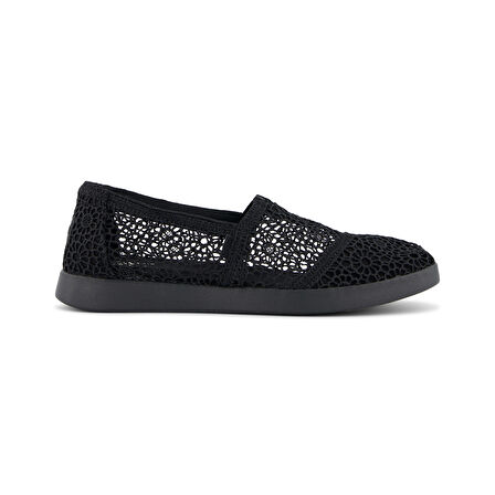 Kadın Espadril / Keten 10021549 Toms ALPARGATA PLUS Moroccan Crochet Black