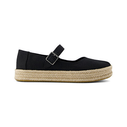Kadın Espadril / Keten 10021878 Toms Carolina Mary Jane Espadrille Black